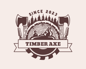 Log Carpentry Woodwork logo design