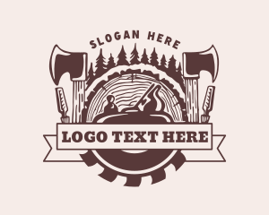 Log Carpentry Woodwork Logo