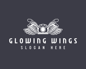 Motorcycle Rider Wings logo design