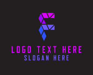 Letter F - Online Gaming Tech logo design