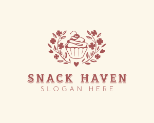 Natural Cupcake Dessert logo design