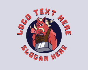 Hobby - Sledgehammer Boar Gaming Mascot logo design