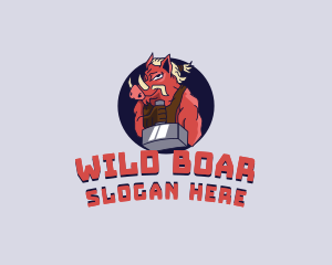 Boar - Sledgehammer Boar Gaming logo design