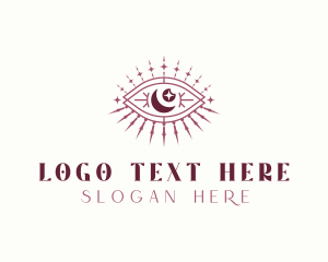 Yoga - Bohemian Moon Eye logo design