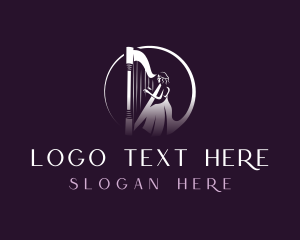 Orchestra - Harp Instrument Musician logo design