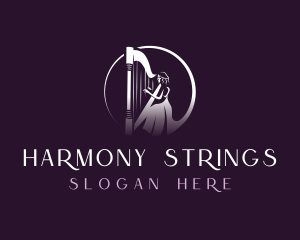 Harp Instrument Musician logo design