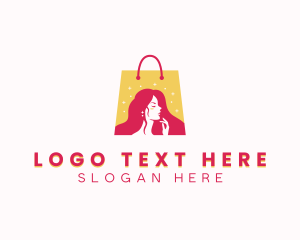 Online Shop - Beauty Cosmetics Shopping Bag logo design
