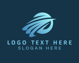 Gradient - Blue Arrow Swoosh Delivery logo design