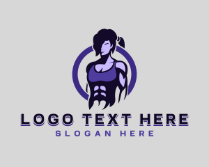 Weightlifting - Female Gym Fitness logo design