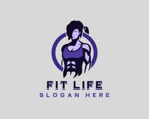 Female Gym Fitness logo design