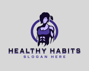 Female Gym Fitness logo design