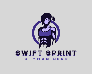 Female Gym Fitness logo design