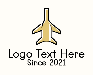 Liquor - Airplane Imported Bottle Drink logo design