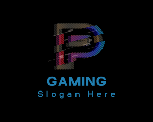 Blogger - Gradient Glitch Letter P logo design