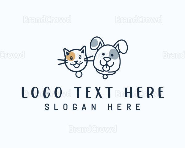 Dog Cat Pet Adoption Logo