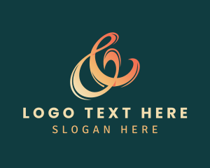 Typography - Modern Ampersand Script logo design