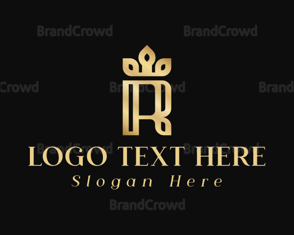 Elegant Gold Letter R Logo