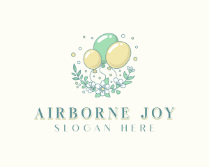 Flower Balloons Celebration logo design