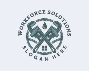 Labor - Plumbing Wrench Maintenance logo design