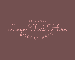 Typography - Pink Feminine Cursive Business logo design