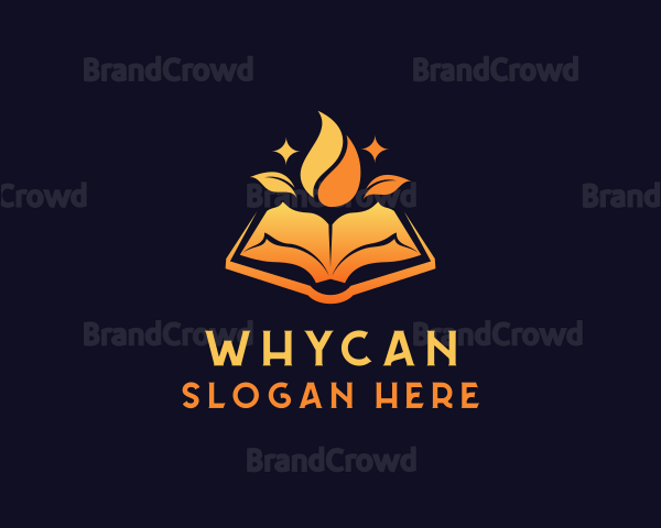 Organic Book Flame Logo