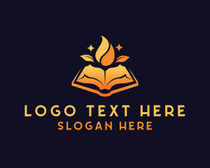 Organization - Organic Book Flame logo design