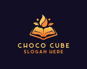 Publisher - Organic Book Flame logo design
