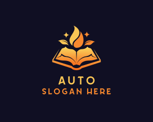 Creative - Organic Book Flame logo design