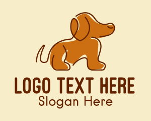 Brown - Brown Beagle Dog logo design