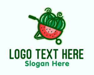 Plantation - Watermelon Fruit Cart logo design