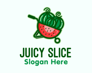 Watermelon Fruit Cart  logo design