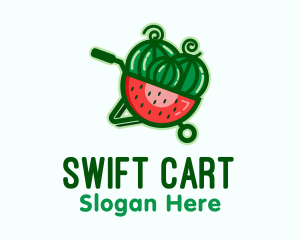 Watermelon Fruit Cart  logo design