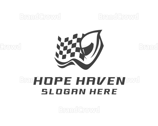 Racing Flag Helmet Motocross Logo