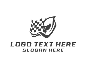 Racing Flag Helmet Motocross Logo