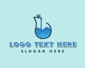 H2o - Faucet Pipe Plumbing logo design