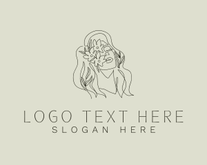 Floral - Flower Woman Face logo design