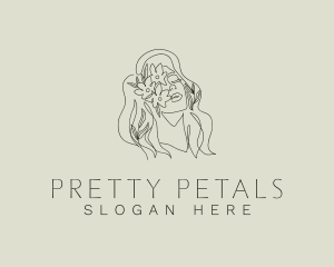 Flower Woman Face logo design