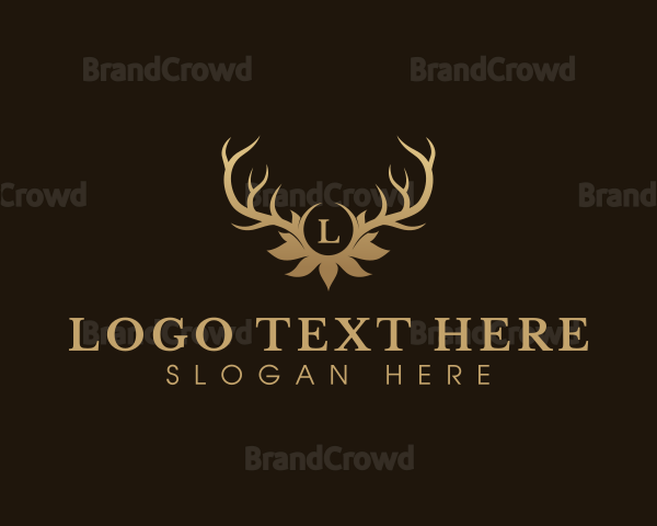 Elegant Antler Buck Logo