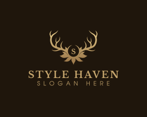 Moose - Elegant Antler Buck logo design
