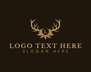 Antlers - Elegant Antler Buck logo design