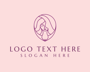 Woman - Minimalist Hair Stylist Salon logo design