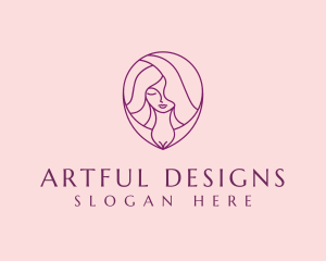 Minimalist Hair Stylist Salon logo design