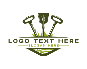 Planting - Landscaping Shovel Gardening Tool logo design