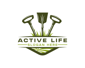 Tool - Landscaping Shovel Gardening Tool logo design