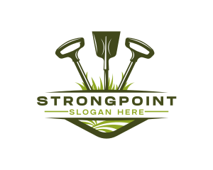 Horticulture - Landscaping Shovel Gardening Tool logo design
