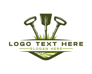 Landscaping Shovel Gardening Tool Logo