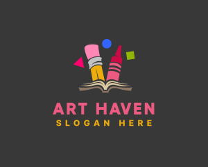 Book Art Kindergarten logo design