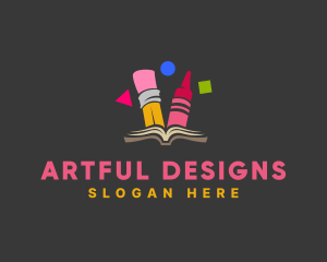 Book Art Kindergarten logo design