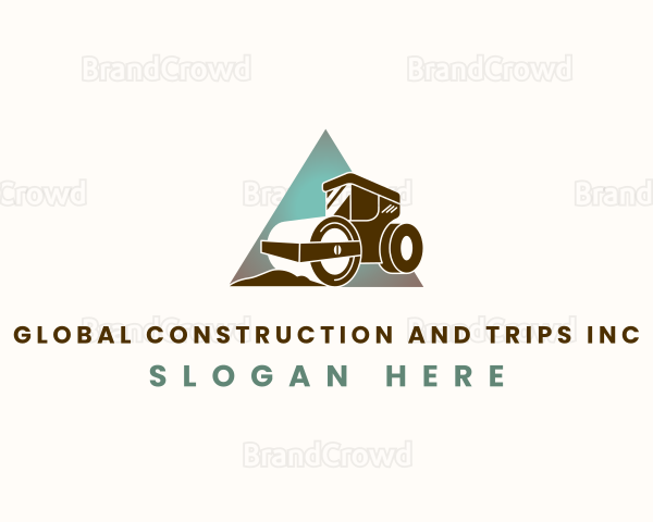 Road Roller Construction Logo
