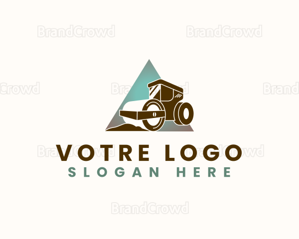 Road Roller Construction Logo